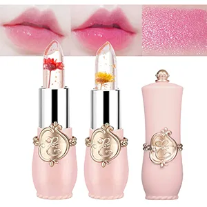 Deepmind 2 Pcs Crystal Flower Jelly Lipstick Magic Lip Color Changing Lip Balm PH Clear Temperature Color Changing Lipstick Long Lasting Nutritious Moisturizing Lip Gloss (6) - product information 4