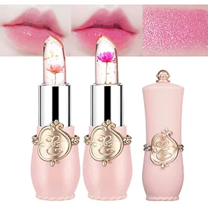 Deepmind 2 Pcs Crystal Flower Jelly Lipstick Magic Lip Color Changing Lip Balm PH Clear Temperature Color Changing Lipstick Long Lasting Nutritious Moisturizing Lip Gloss (5) - product information 3