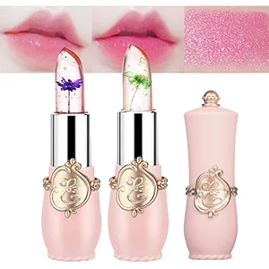 Deepmind 2 Pcs Crystal Flower Jelly Lipstick Magic Lip Color Changing Lip Balm PH Clear Temperature Color Changing Lipstick Long Lasting Nutritious Moisturizing Lip Gloss (5) - product information 5
