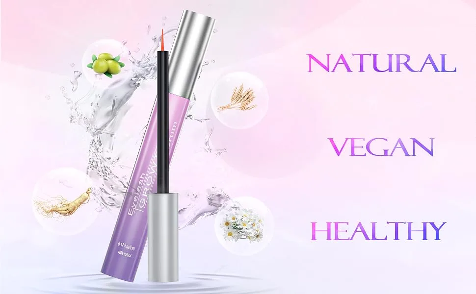 Premium Eyelash Growth Serum  Irritation-free Lash Boost Enhancer for Longer Fuller Thicker Eyelash (5ML)Purple - product information 3