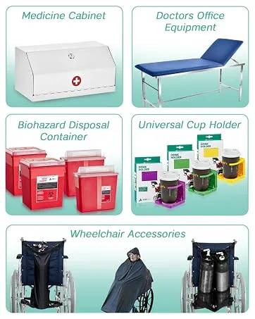 AdirMed Sharps Disposal Container with Flip Open Lid - Biohazard and Syringe Disposal Container - Ideal for Home  Clinic  Office  Barber Use with Flip-Open (1.5 Quart  Round) - AdirMed Reliable & Comfortable Medical Exam Table