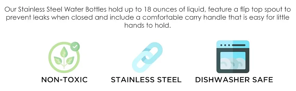 Stephen Joseph Stainless Steel Water Bottle  Leopard - STAINLESS STEEEL WATER BOTTLES
