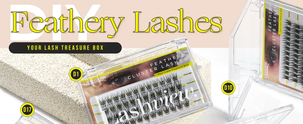 LASHVIEW DIY Lash Extensions 48 Pcs Cluster Lashes for Self-application Individual Lashes at Home  3D Rapid Soft and Lightweight-Style D10 Mix(10/12/14/16mm) - diy cluster lashes hd feathery lashes