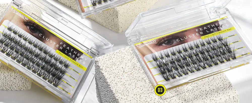 LASHVIEW DIY Lash Extensions 48 Pcs Cluster Lashes for Self-application Individual Lashes at Home  3D Rapid Soft and Lightweight-Style D10 Mix(10/12/14/16mm) - diy cluster lashes hd feathery lashes
