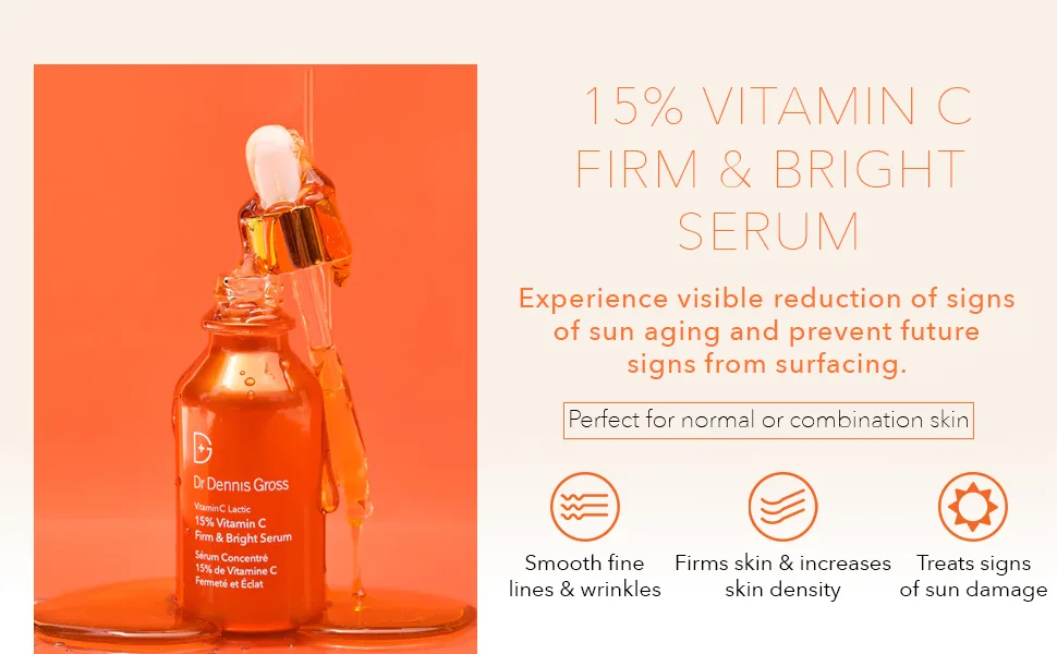 Dr. Dennis Gross Vitamin C Lactic 15% Vitamin C Firm & Brighten Serum: Visibly Improve Signs of Aging  1 oz - dr dennis gross