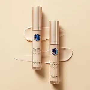 MISTINE Under Eye Concealer Makeup Full Coverage Under Eye Concealer for Dark Circles 24H Long-Lasting Waterproof Liquid Concealer Makeup with Skincare Benefits Soft Matte Finish-Light Beige - concealer makeup full coverage