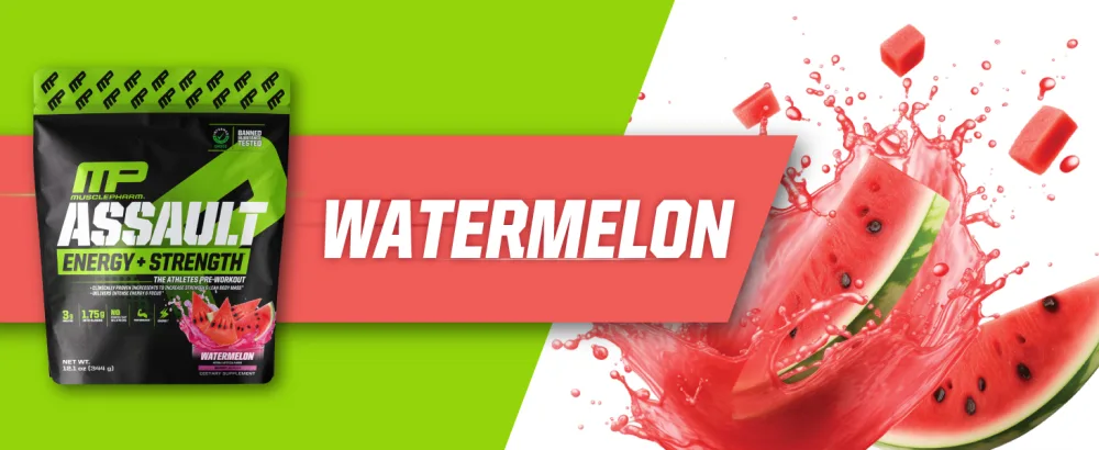 Muscle Pharm ASSAULT - Blue Raspberry - 30 Servings - MusclePharm pre-workout watermellon flavor pre work out for men and women bodybuilding