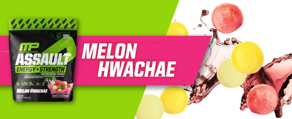 Muscle Pharm ASSAULT - Blue Raspberry - 30 Servings - Pre workout melon hwachae flavor  pre work out for men and women bodybuilding