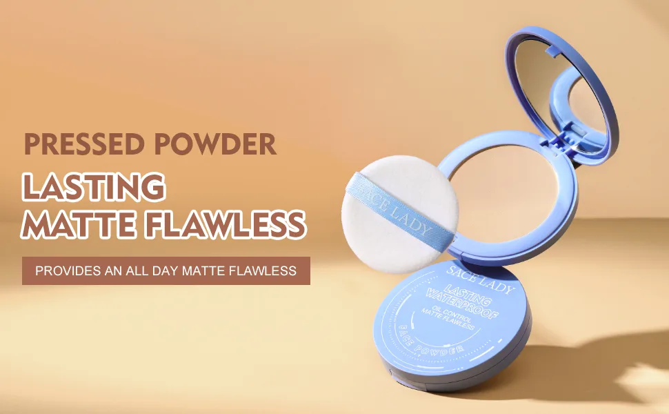 SACE LADY 2Pcs Face Make Up Set  Flawless Matte Foundation and Oil Control Pressed Powder  Lasting Coverage Waterproof Natural Cosmetics Kit - face powder sace lady long lasting oil control pressed setting makeup powder waterproof shine free