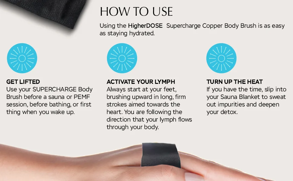 HigherDOSE Copper Body Brush - Dry Brush with Ion Charged Bristles to Wake Up  Exfoliate  and Reduce Stress - product information 4