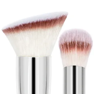 Falliny Makeup Brushes  Double-Ended Angled Foundation Concealer Makeup Brush Flawless Brush for Blending  Blush  Bronzer  Buffing  Flawless Powder Cosmetics Angled Foundation Makeup Brush - brush