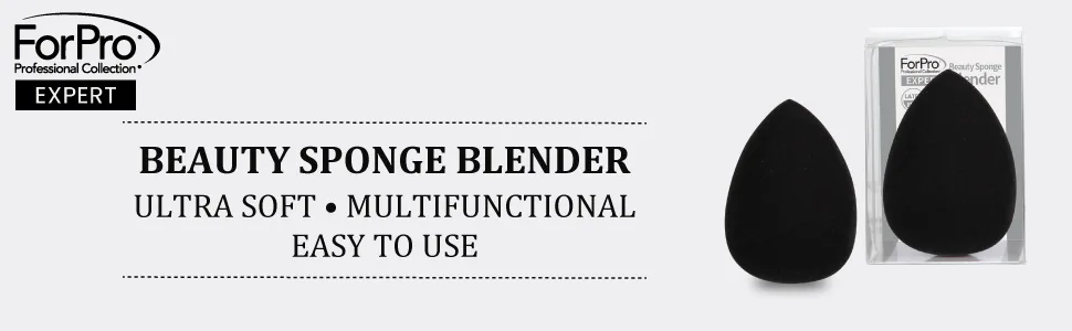 ForPro Expert Beauty Sponge Blender  Premium Makeup Sponge  Latex-Free  100% Vegan & Cruelty-Free  Black - ForPro Expert Beauty Sponge Blender