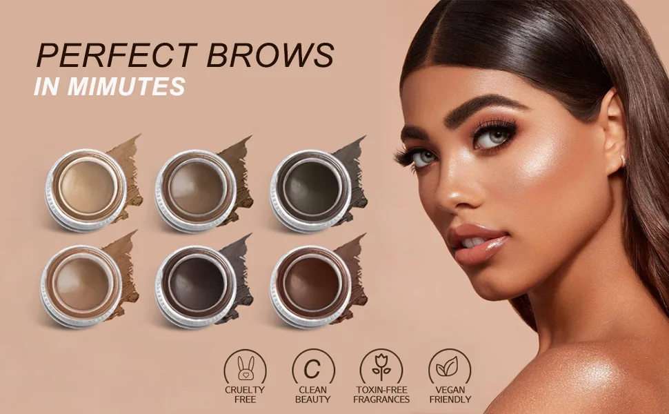Eyebrow Stamp and Eyebrow Stencil kit  Brows Stamp with 20Pc Brow Stencils  Long Lasting and Waterproof Eye Brow Pomade Makeup (Dark Brown) - eyebrow stamp stencil kit