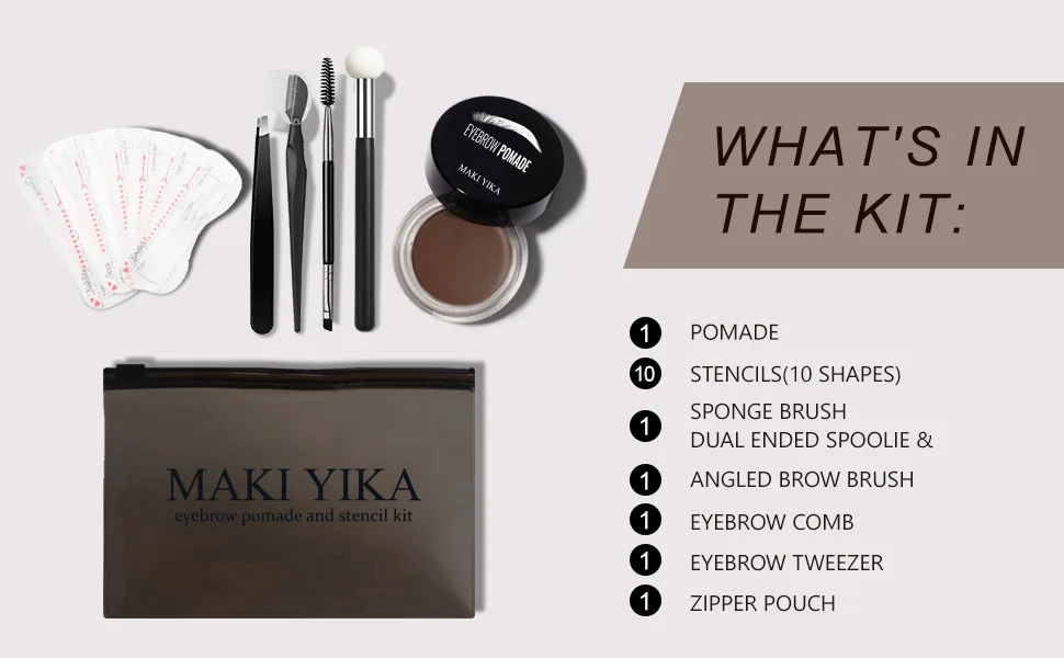Eyebrow Stamp and Eyebrow Stencil kit  Brows Stamp with 20Pc Brow Stencils  Long Lasting and Waterproof Eye Brow Pomade Makeup (Dark Brown) - eyebrow stencil kit for women