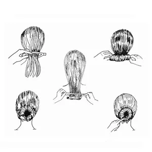 Hair Tail Tools  Hair Braiding Tool Set 4 PCS French Centipede Braiders Loop Tools DIY Hair Styling for Twist Plait Flipper Pull Through Ponytail Tool Ponytail Maker Ties Bulk with Double Hook Black Type 1 - plastic loop styling tool