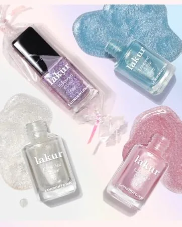 Londontown Grip Lock Base Coat - Sparkle Pastel nail polish from Londontown - Purple, white, pink, and blue glitter polish