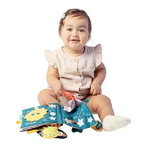 Manhattan Toy Little Rocket Finds Home Soft Activity Crinkle Book for Baby & Toddler with Tethered Characters Little Rocket Soft Book - manhattan toy
