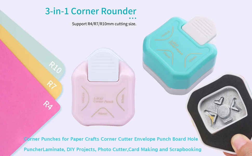 2Pcs Score Board Multi-Purpose Scoring Board Envelope Maker with Bone Folder and 3 in 1 Corner Rounder Paper Punchfor Card Making and DIY Projects Multi- Purpose Scoring Board & Score and Fold Tools White blue Score Boar... - Paper Corner Rounder 3 in 1