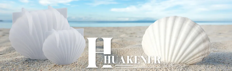 HUAKENER Seashell Candle Molds  Scallop Silicone Molds for Candle Soap Making Beach Wedding Home Decoration - shell mold