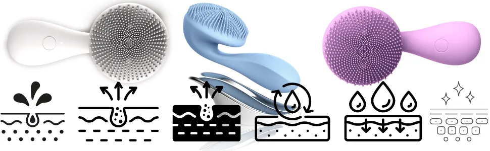 ZAQ Tara Sonic Vibrating Magnetic Beads Rechargeable Facial Cleansing Brush  Face Wash  Waterproof (Black) - Face Cleansing Brush