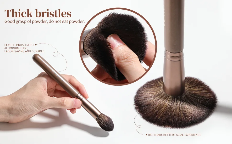 BS-MALL Makeup Brushes Premium Synthetic Foundation Powder Concealers Eye Shadows Makeup 14 Pcs Brush Set  Coffee Brown Color A-Chocolate - product information 25