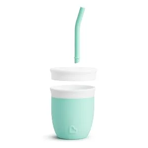 Munchkin  C est Silicone! Open Training Cup with Straw for Babies and Toddlers 6 Months+  4 Ounce  Mint - product information 5