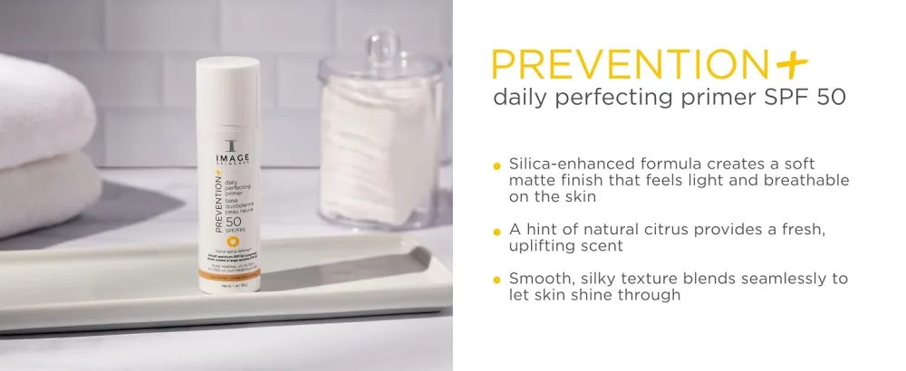 IMAGE Skincare  Prevention+ Daily Perfecting Primer SPF 50  Zinc Oxide Face Priming Sunscreen Lotion  1 oz - BENEFITS