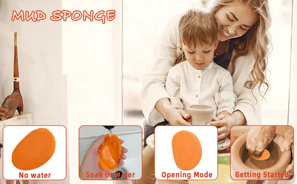 Pottery Sponge for Clay  Clay Sponge Cleanup and Shaping Tool for Pottery and Clay Artists - ceramic tools, mud tools pottery,mud sponge