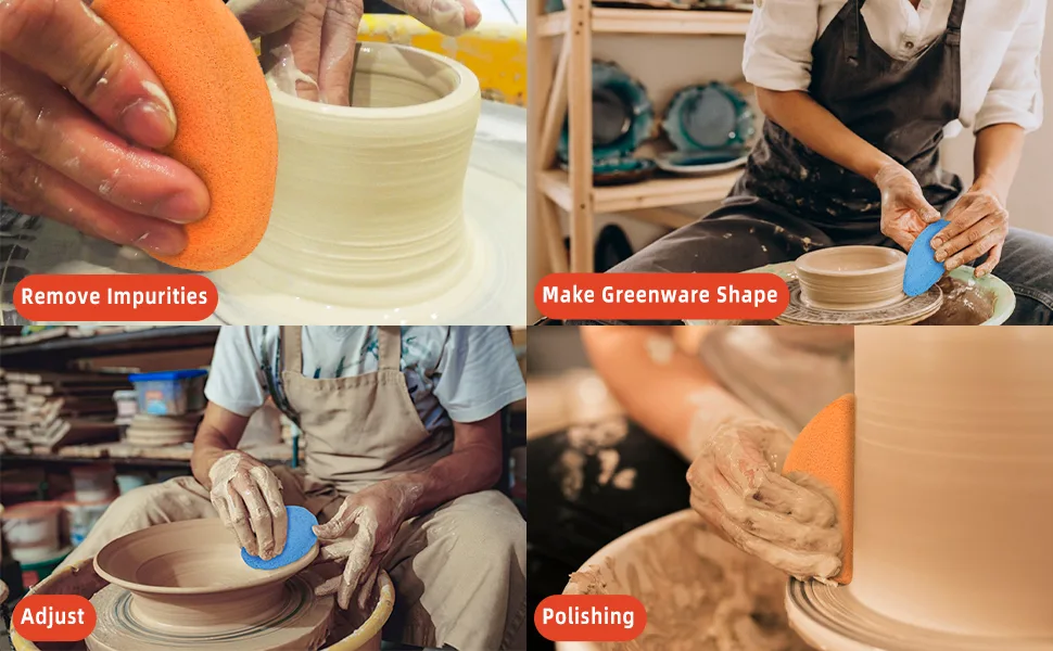 Pottery Sponge for Clay  Clay Sponge Cleanup and Shaping Tool for Pottery and Clay Artists - clay sponge