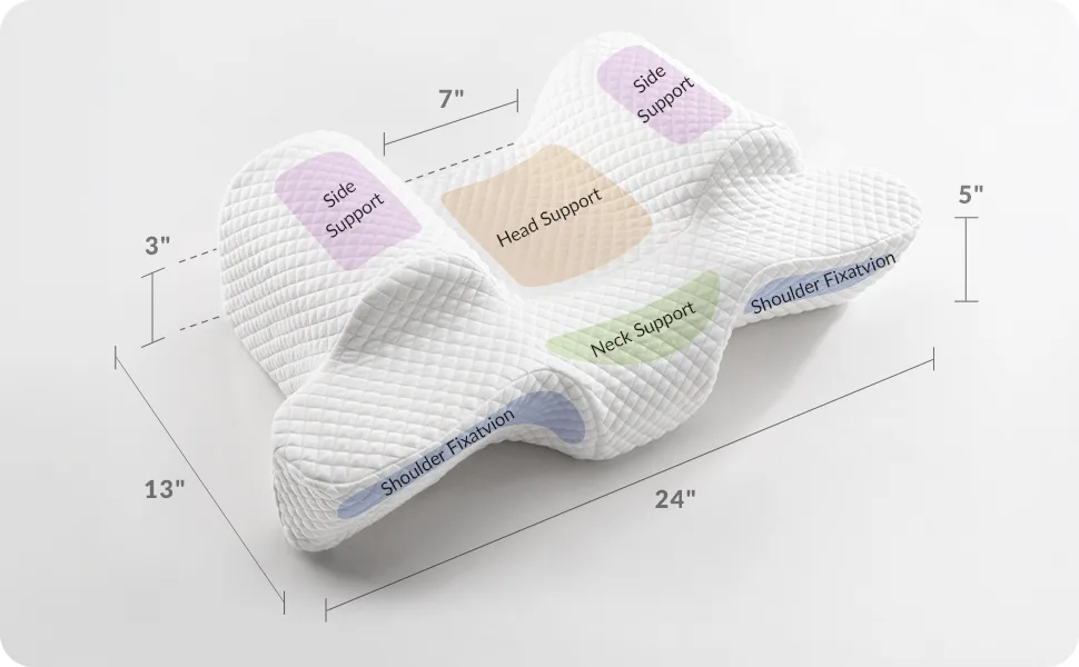 AM AEROMAX Back Sleep Training Pillow for Keep Head Straight Wrinkle Prevention - Beauty Pillow for Anti Wrinkle & Anti Aging. Standard(Head width 7In) White - product information 13