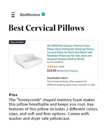 AM AEROMAX Back Sleep Training Pillow for Keep Head Straight Wrinkle Prevention - Beauty Pillow for Anti Wrinkle & Anti Aging. Standard(Head width 7In) White - product information 3