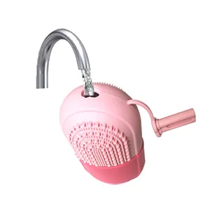 Reusable Cube Silicone Mold Ice Roller With Brush For Face Cold Therapy Facial Massage Roller (Pink) - Fill Water