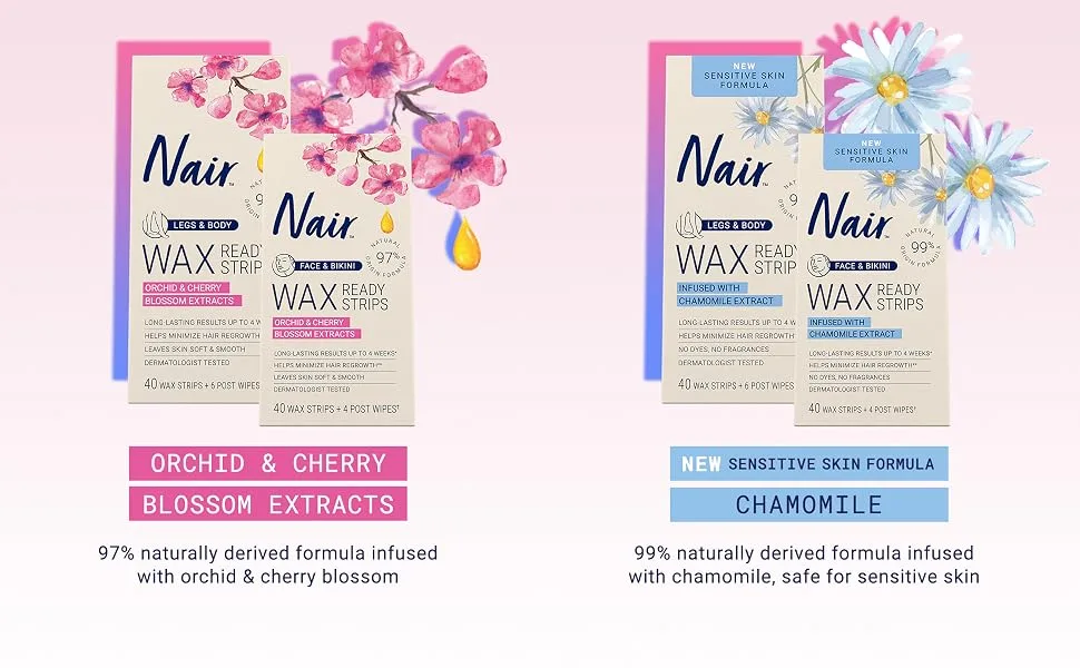 Nair Sensitive Ready Wax Strips  Face & Bikini  40 ct - Nair Wax Strips Products