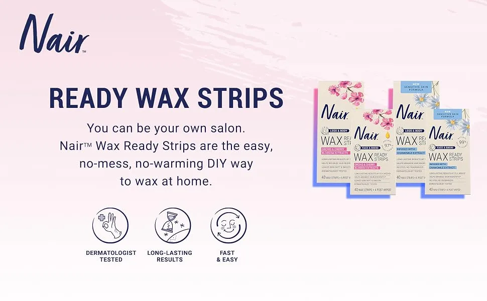 Nair Sensitive Ready Wax Strips  Face & Bikini  40 ct - Ready Wax Strips