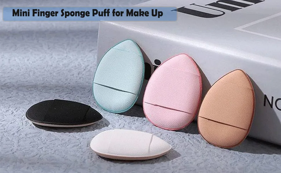 SALOCY Finger Puff  25 Pcs Finger Powder Puff Mini Makeup Sponge Puff for Foundation Concealer Cosmetic Beauty Makeup Tools - product information 3