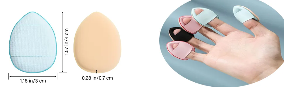 SALOCY Finger Puff  25 Pcs Finger Powder Puff Mini Makeup Sponge Puff for Foundation Concealer Cosmetic Beauty Makeup Tools - product information 4