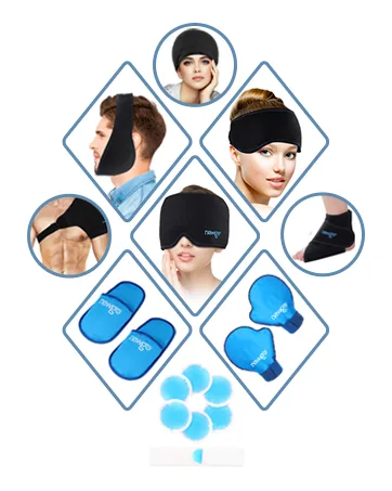NEWGO Headache Relief Hat Migraine Ice Cap with Top Coverage  Light Blocking Migraine Relief Cap and Sleeping Mask with Cooling Gel & Compression for Tension  Sinus Pressure  Puffy Eyes (Black) - ice pack