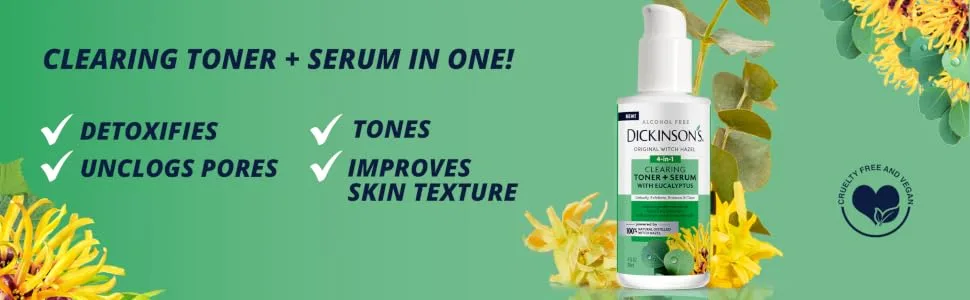 Dickinson's Witch Hazel Clearing Toner + Serum with Eucalyptus - product information 2