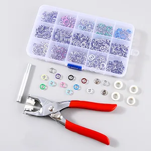Metal Snap Button Fasteners Kit DIY Crafting Tool with Pliers Press Tool Kit for Clothing Sewing - Metal Snap Button Fasteners Kit