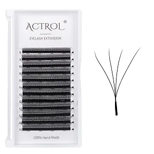 W Eyelash Extensions 4D Volume 0.07D Curl 8-15mm Easy Fan W-shaped Lash Premades Cluster Black W Lash W4D-0.07D/8-15Mix - 4d w lash