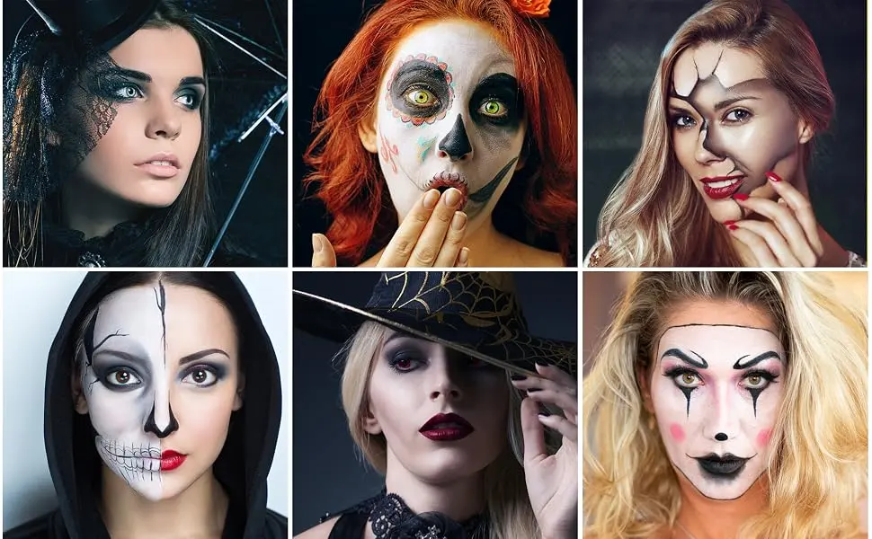 White Lipstick Lip Gloss Professional Vampire Clown SFX Cosplay Goth Halloween Makeup White Face Body Paint - White - eye black stick