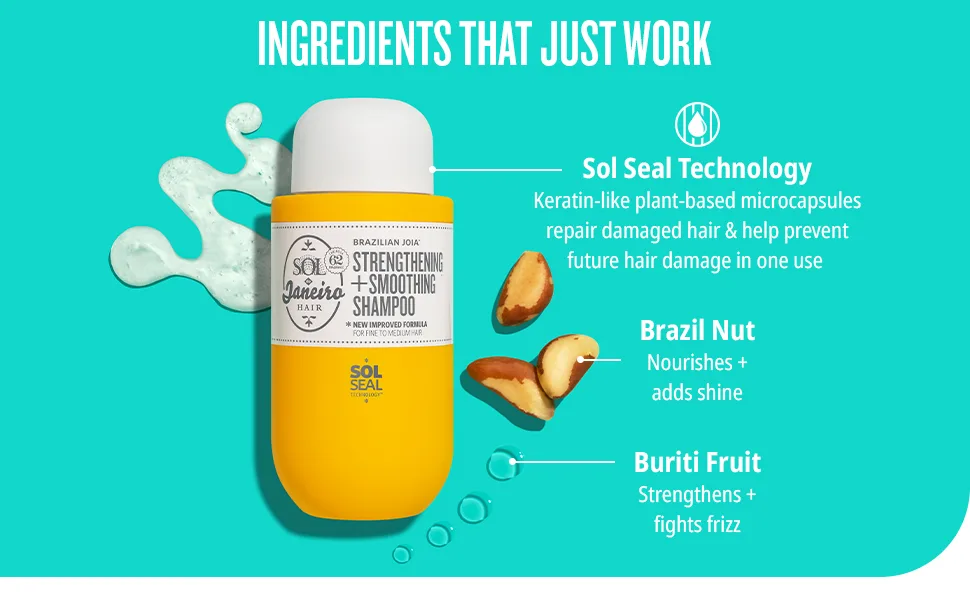 SOL DE JANEIRO Brazilian Joia Damage Repairing Shampoo 90mL/3.0 fl oz. - Ingredients that just work