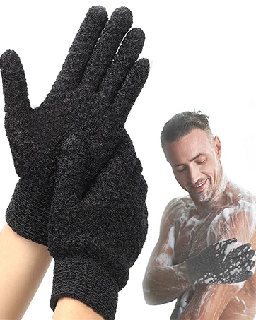 Bath Exfoliating Gloves for Shower JASSINS Thick Soft Double Exfoliating Shower Gloves Dead Skin Cell Remover Bathing Supplies 1Pair(Pink) - product information 18