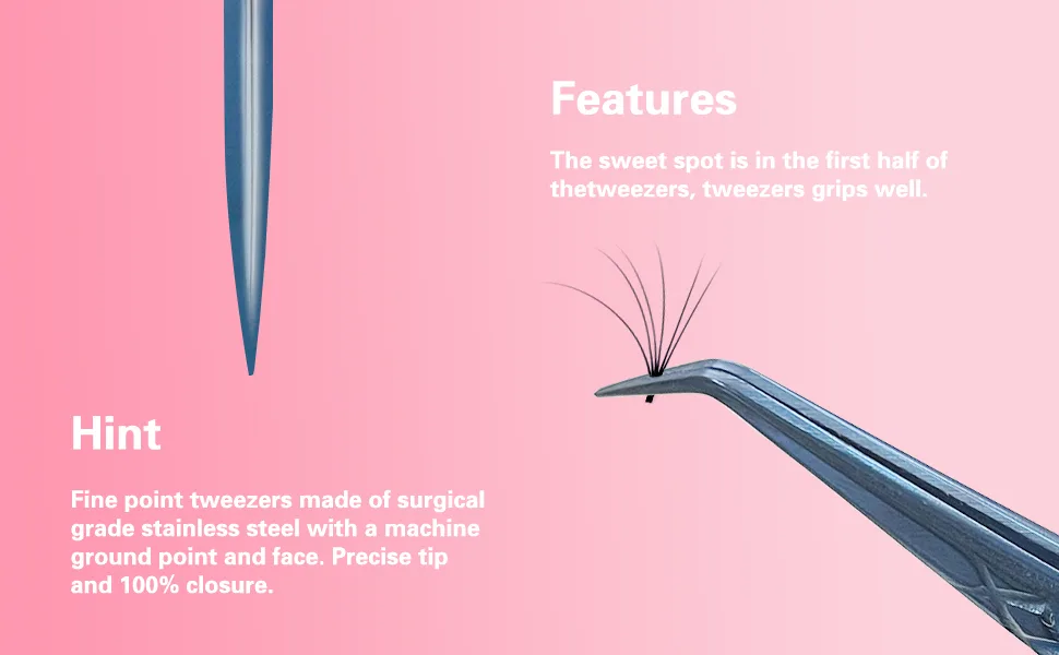 Professional Tweezers for Eyelash Extensions Super Strong Grip High Precision Stainless Steel Volume Tweezers (JM3-1 Blue) - eyelash tweezer
