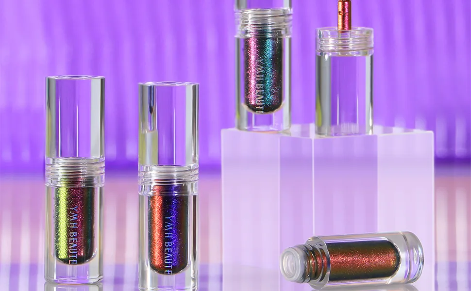 YMH BEAUTE Liquid Glitter Eyeshadow  Pigmented  Long Lasting  Quick Drying  Easy to Apply  Loose Glitter Glue for Eye Crystals Makeup (07 Blue - Purple) - YMH BEAUTE