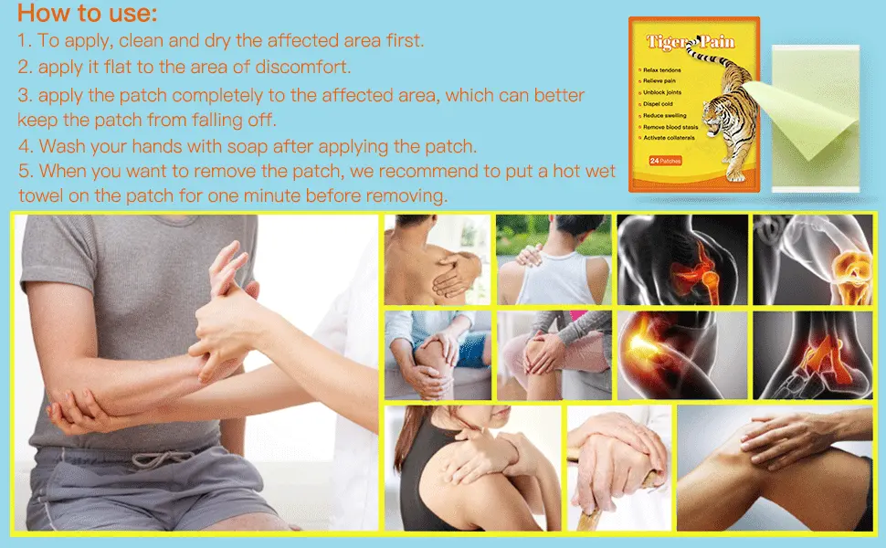 Tiger Patches Double Sided Back Patch Neck Muscle Shoulders Body Muscle Herbal Plaster 12 - lidocaine patch