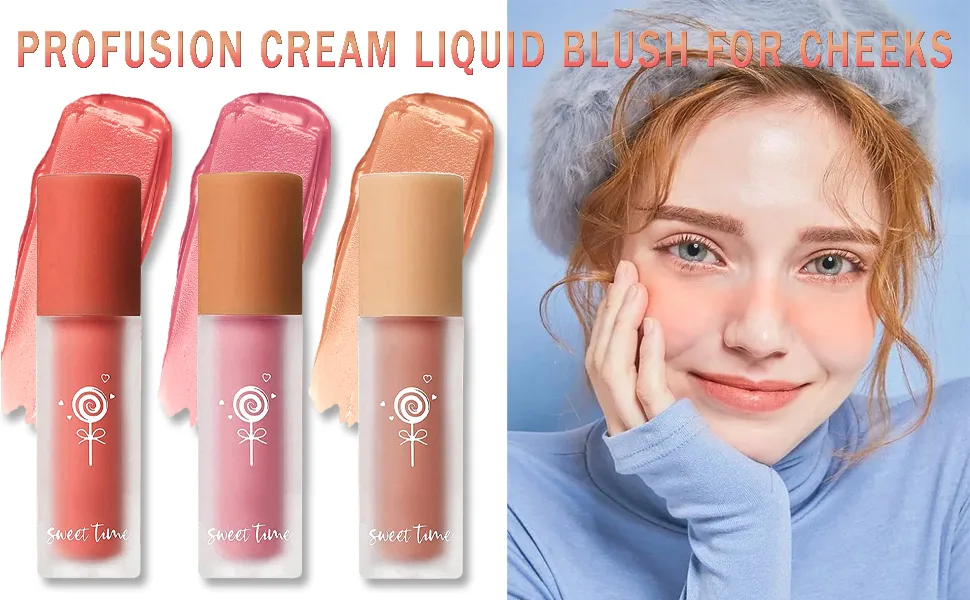 Cream Liquid Blush for Cheeks  Matte Blush Liquid Lightweight Breathable Natural Skin-friendly  Profusion Liquid Blush Is Mostly Used to Modify Face Shape Enhance Complexion  Create Advanced Makeup(03) - product information 1