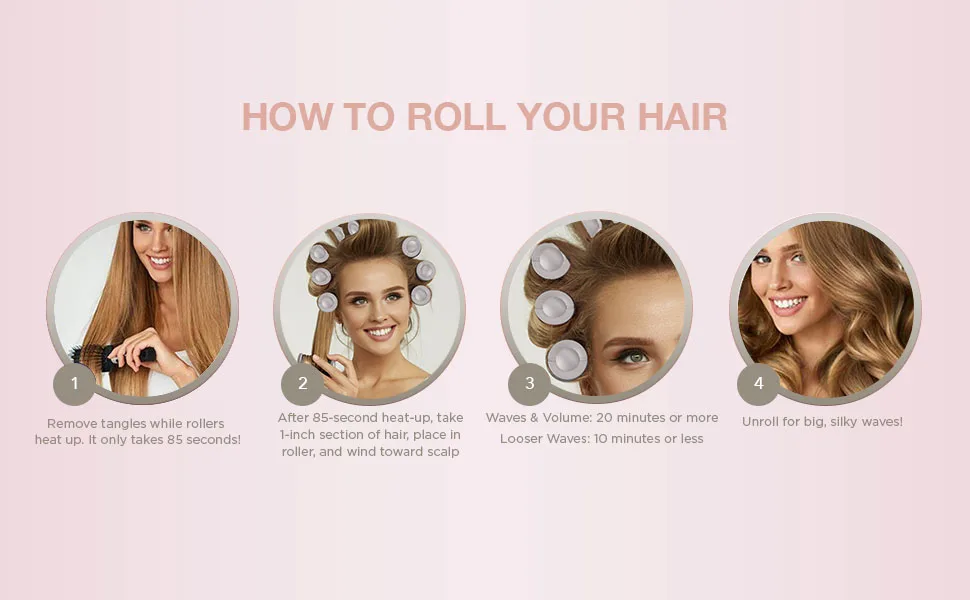INFINITIPRO BY CONAIR Hot Roller Set with Ionic Generator  Eight 2-inch Jumbo Rollers plus Eight 2-prong clips - Leave rollers in for 20 minutes for bounce & volume or 10 minutes for looser wave