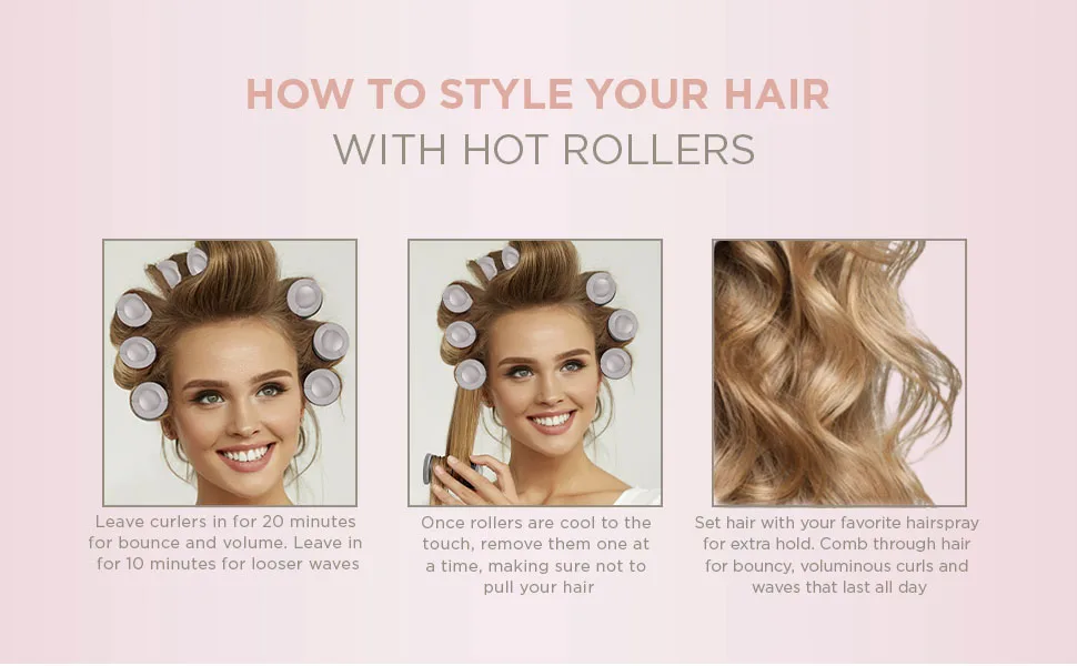 INFINITIPRO BY CONAIR Hot Roller Set with Ionic Generator  Eight 2-inch Jumbo Rollers plus Eight 2-prong clips - Less frizz. More body. Perfect curls. Get it all, quickly and easily with Conair Hot Rollers