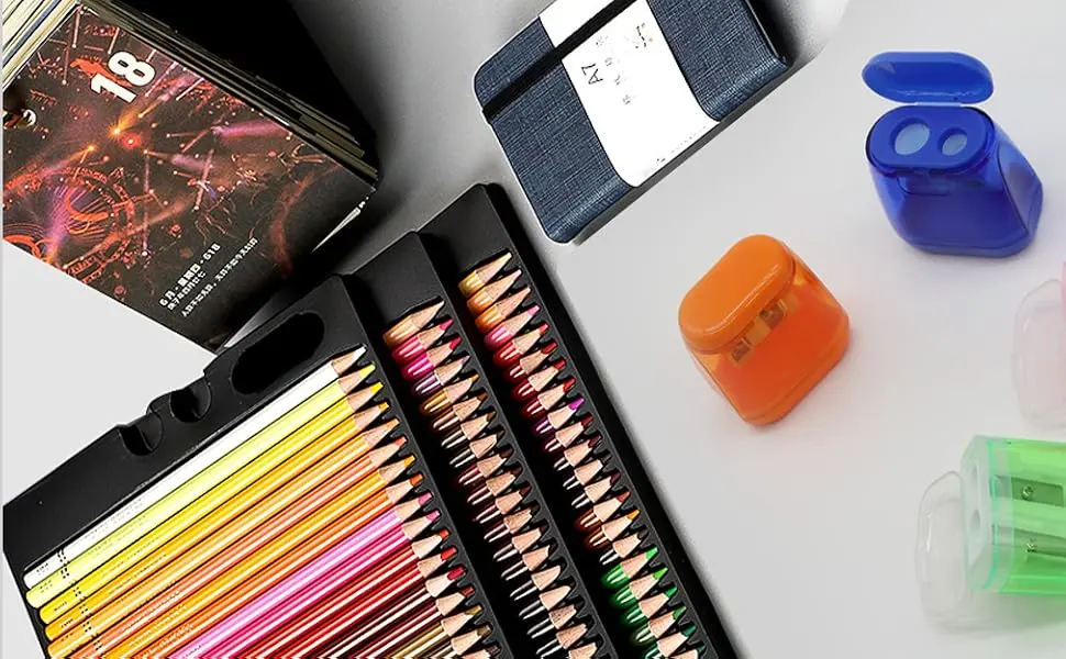 OFiSEXPT 4pcs Colored Pencil Sharpener  Manual Pencil Sharpener Dual Holes  for Kids Adults Students School Class Home Office 4 Colors - Pencil sharpener